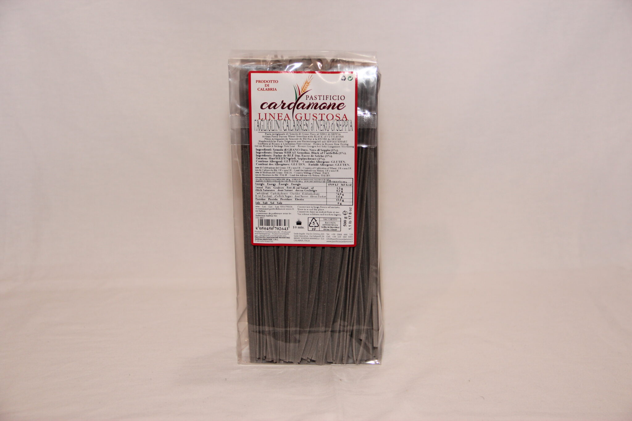 Tagliolini calabresi al nero di seppia